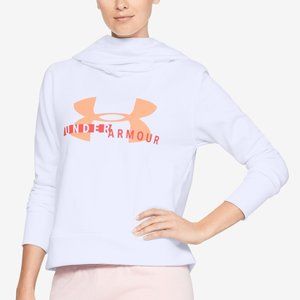 Under Armour Women's Fleece Logo Hoodie  White Pink Orange XL